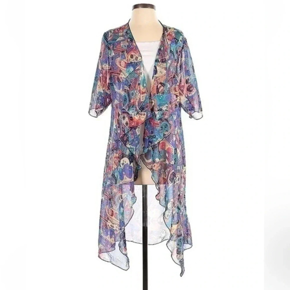 LuLaRoe | Shirley Kimono Beach Swim Coverup Bohemian Print Size Small S 4-8 - Picture 1 of 4